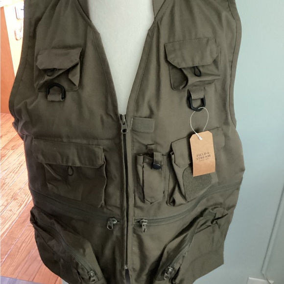 FIELD and STREAM Fishing Vest, Men's M size cotton Beige type Vintage Second Hand